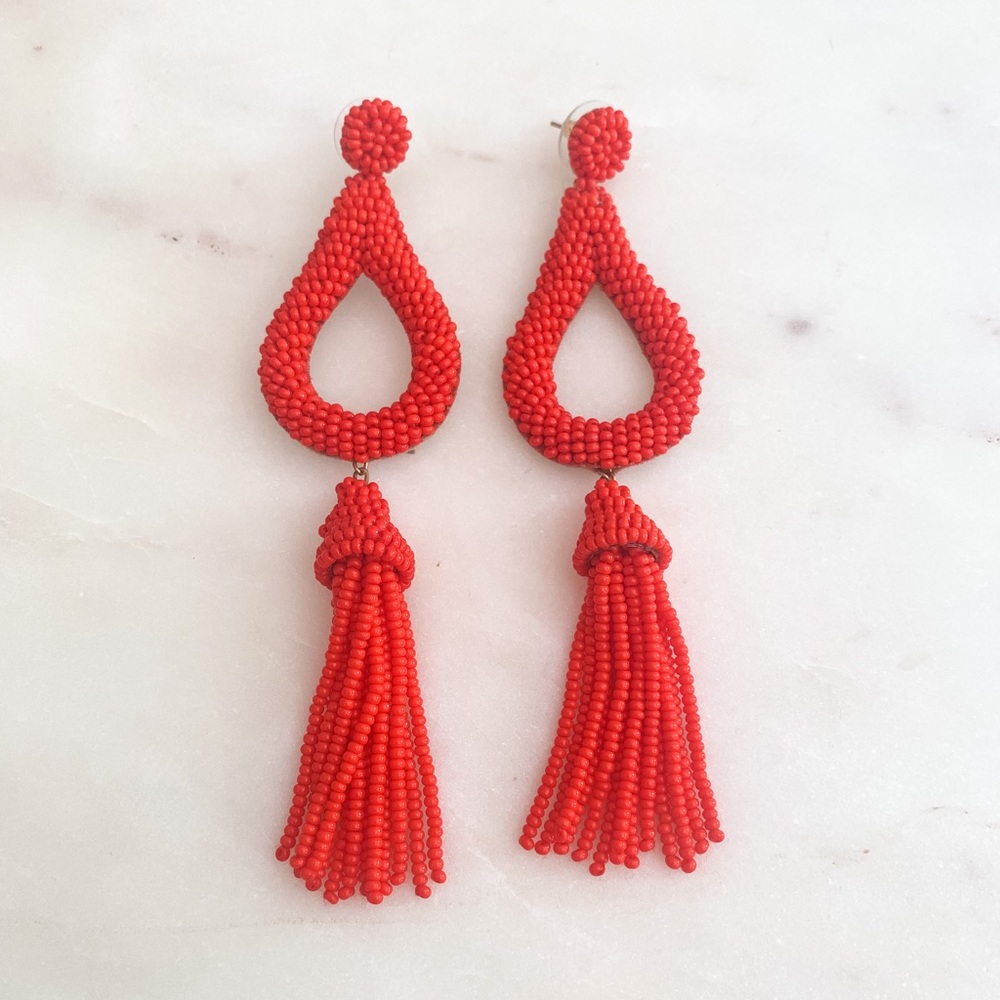 Red Beaded Earrings